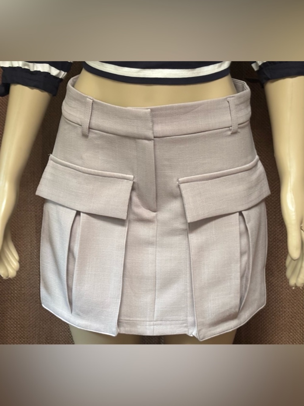 Topshop Blush Pink Mini Skirt with Branded Waist Label